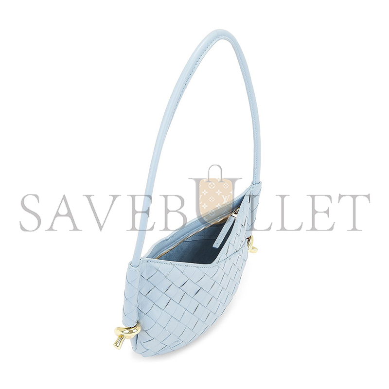 BOTTEGA VENETA SOLSTICE MINI BLUE WOMEN'S LEATHER BAG 796378 (28*18*5cm)